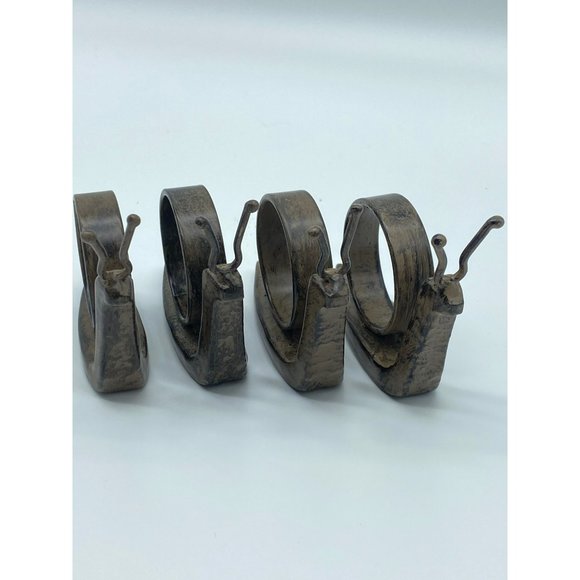 Set of Four Metal Cast Iron Snail Napkin Holders Farmhouse 2.5" H x 1.5" W Retro - Picture 6 of 11